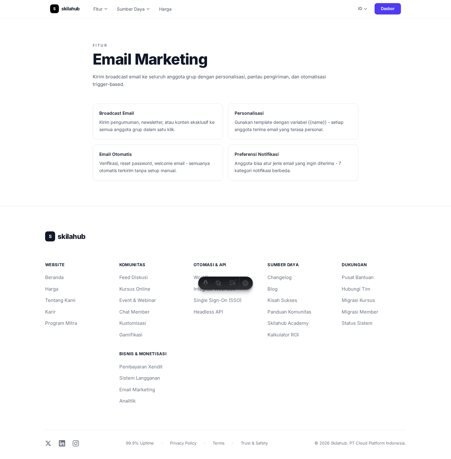 Ilustrasi Email Marketing Skilahub LMS - Solusi platform komunitas dan kursus online